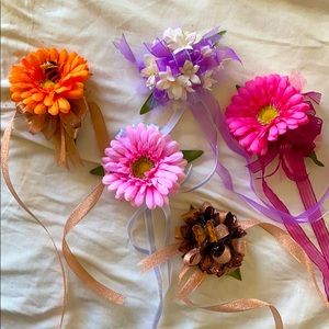 Silk flower wrist corsage